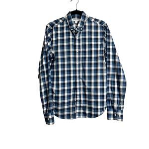 Tommy John Checked Go Anywhere Untuck-ed Button Down Shirt Small